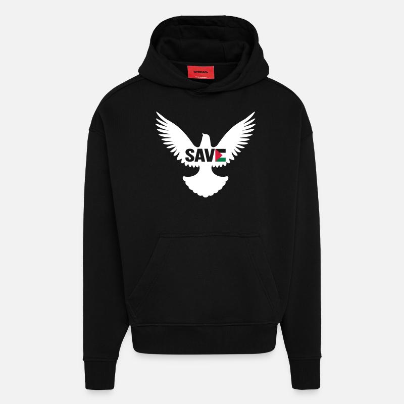save2 - Sweat à capuche bio épais oversize fabriqué en UE - SOLID BLACK