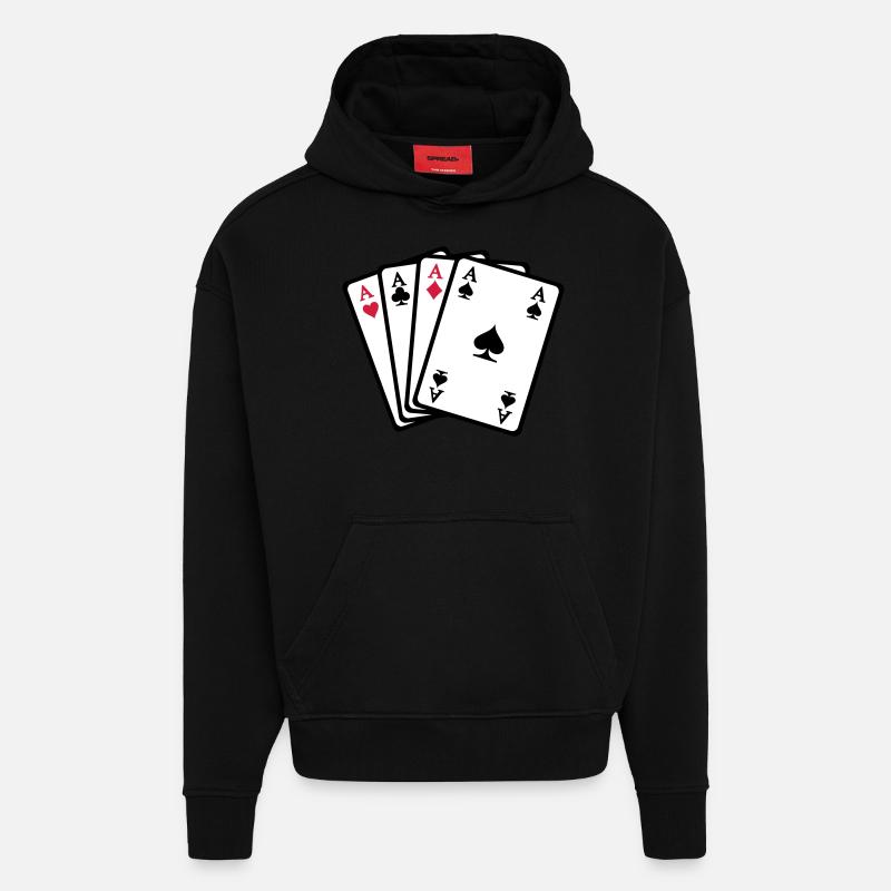 Poker - Hoodie- made by SPREAD  - SOLID BLACK