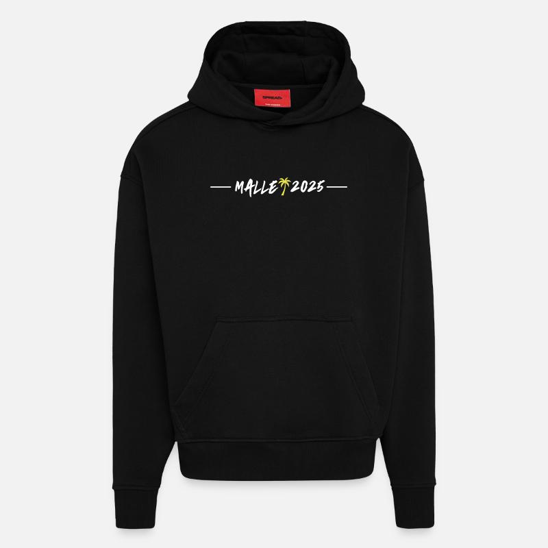 Malle 2025 - Sweat à capuche bio épais oversize fabriqué en UE - SOLID BLACK