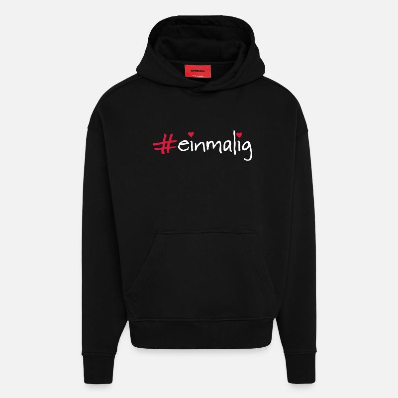 unique - Sweat à capuche bio épais oversize fabriqué en UE - SOLID BLACK