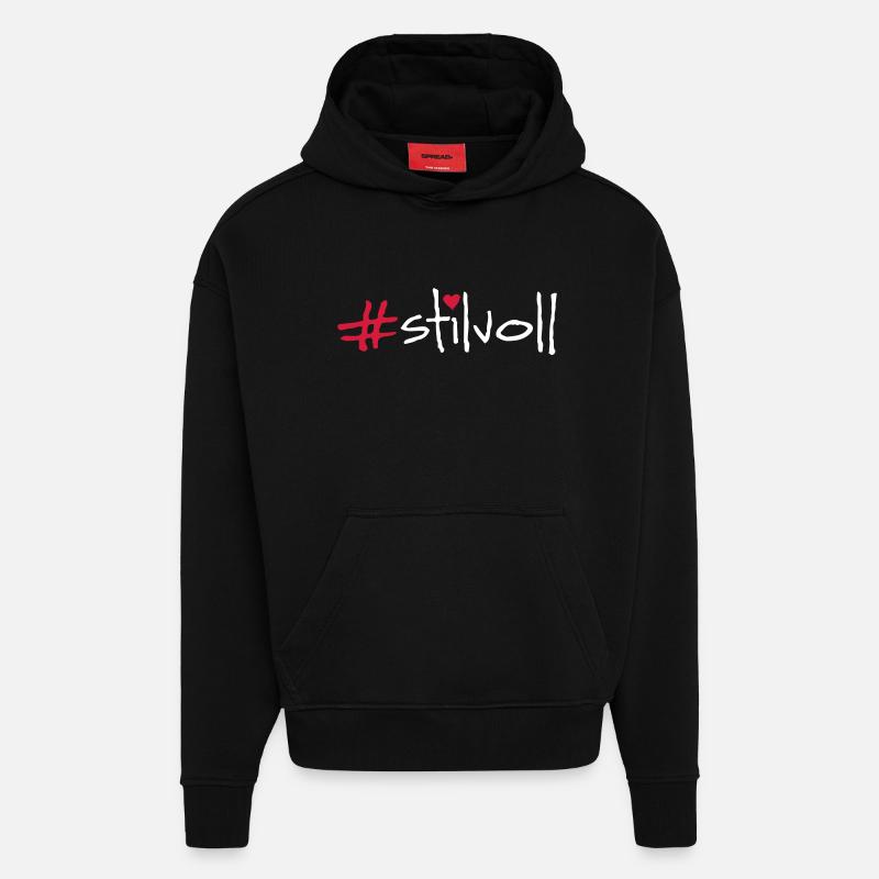 chic - Sweat à capuche bio épais oversize fabriqué en UE - SOLID BLACK