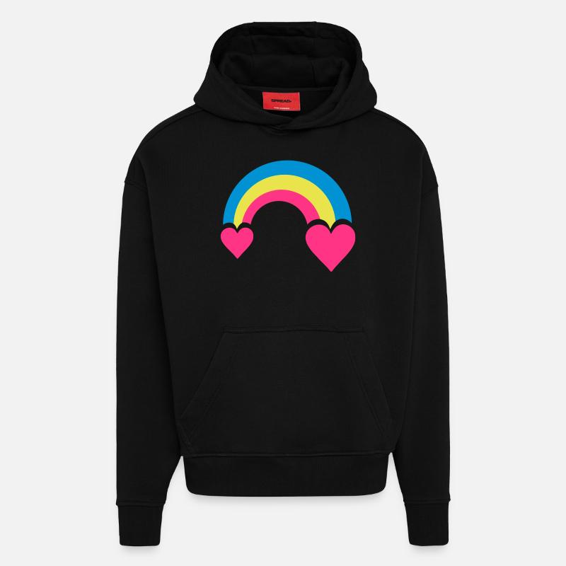 regenbogen & herzen - Sweat à capuche bio épais oversize fabriqué en UE - SOLID BLACK