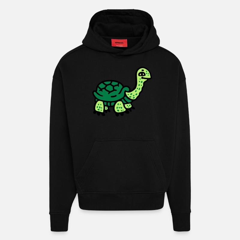 Tortue 3 - Sweat à capuche bio épais oversize fabriqué en UE - SOLID BLACK