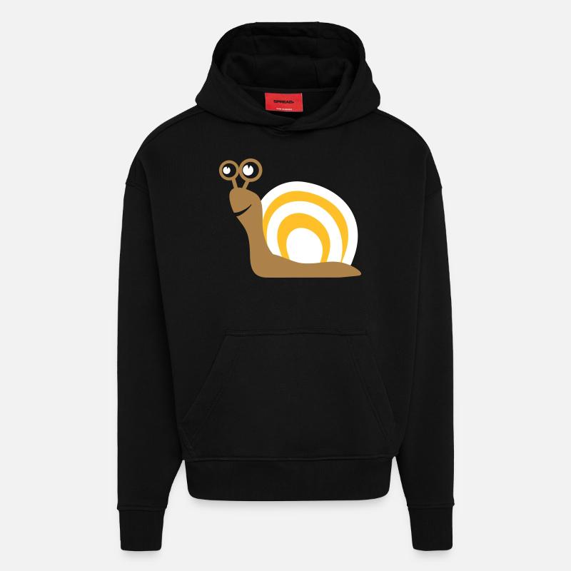 escargot cadeau - Sweat à capuche bio épais oversize fabriqué en UE - SOLID BLACK