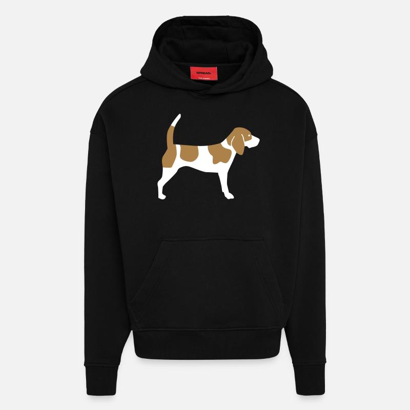 Beagle - Sweat à capuche bio épais oversize fabriqué en UE - SOLID BLACK