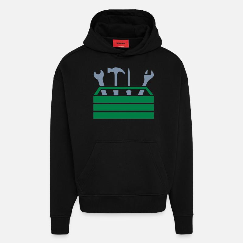 Tool Workshop Tool Box - Hoodie- made by SPREAD  - SOLID BLACK
