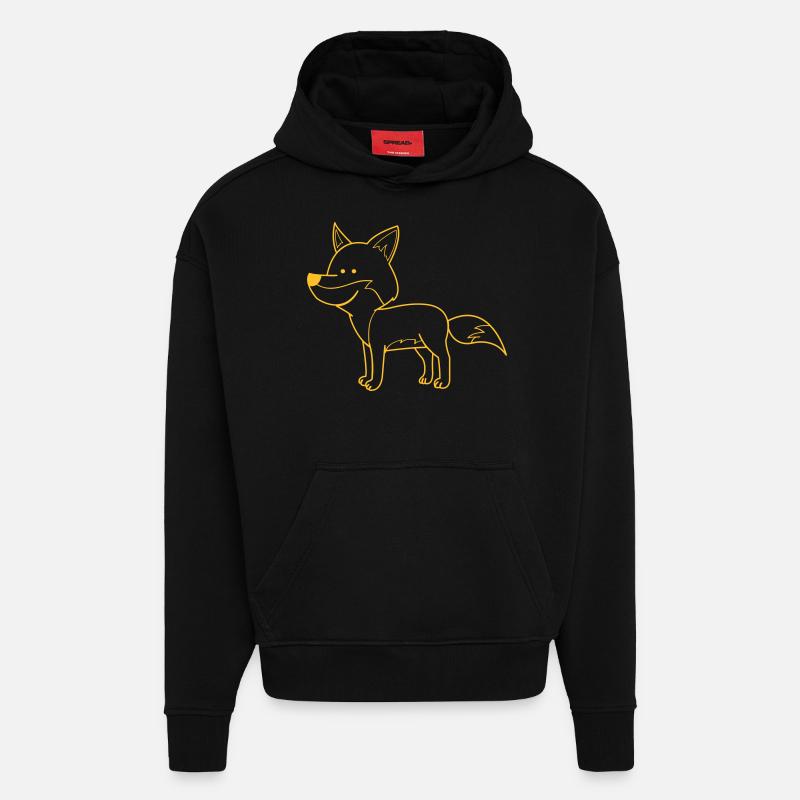 Fuchs Comic - Hoodie- made by SPREAD  - SOLID BLACK