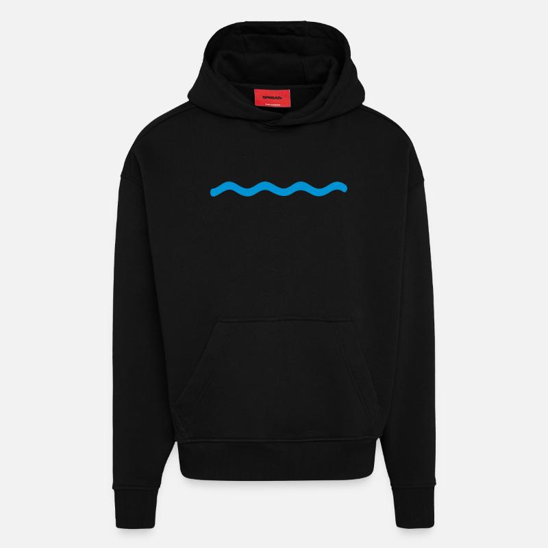 eau - Sweat à capuche bio épais oversize fabriqué en UE - SOLID BLACK