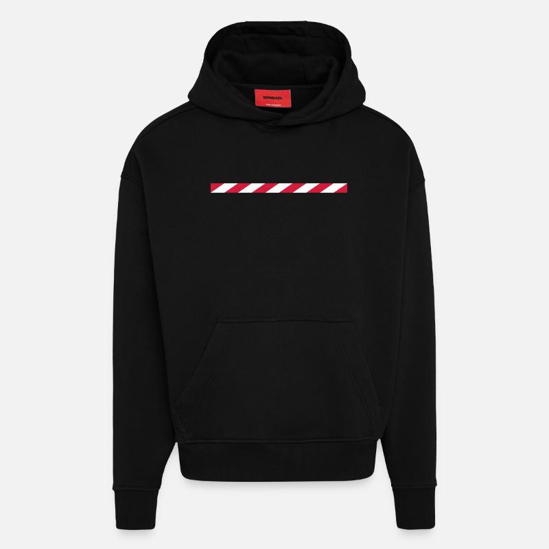 bande de verrouillage - Sweat à capuche bio épais oversize fabriqué en UE - SOLID BLACK