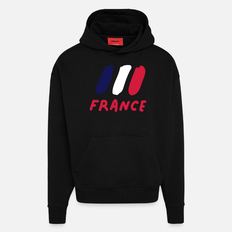 France - Sweat à capuche bio épais oversize fabriqué en UE - SOLID BLACK