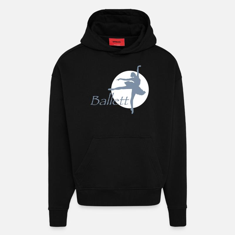 ballett_b_2c - Sweat à capuche bio épais oversize fabriqué en UE - SOLID BLACK