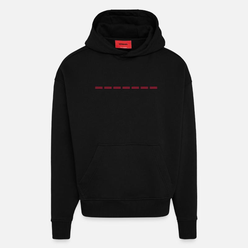 Ligne pointillée - Sweat à capuche bio épais oversize fabriqué en UE - SOLID BLACK