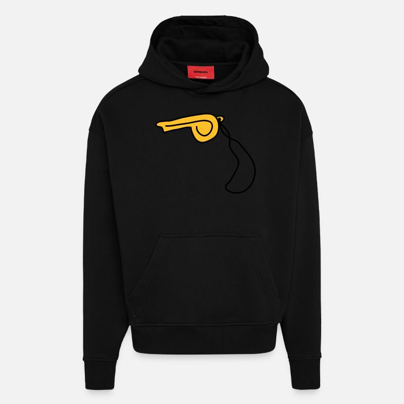 pfeife_2c - Sweat à capuche bio épais oversize fabriqué en UE - SOLID BLACK