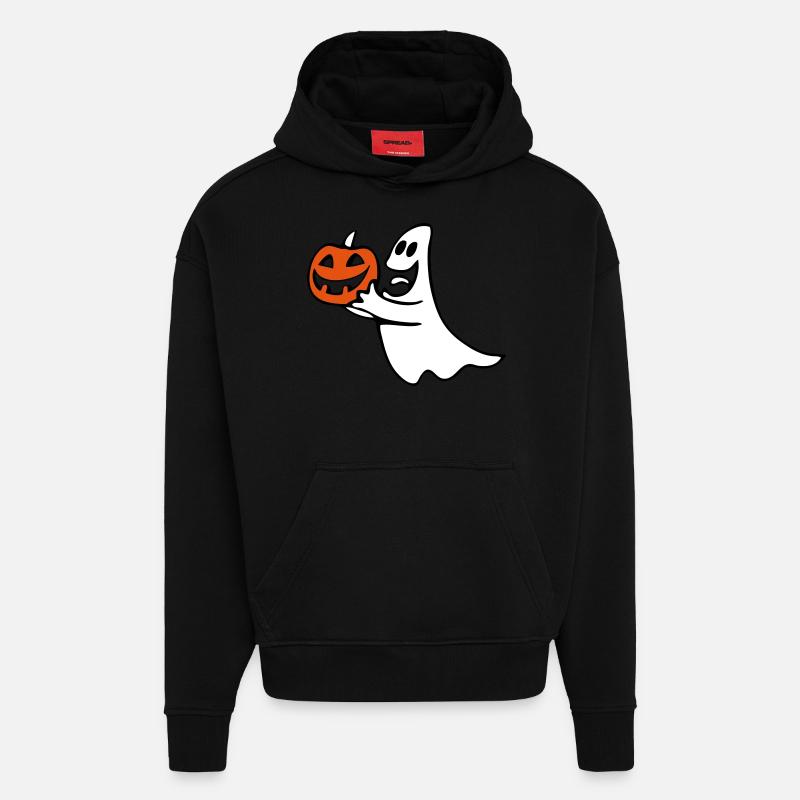 fantôme - Sweat à capuche bio épais oversize fabriqué en UE - SOLID BLACK