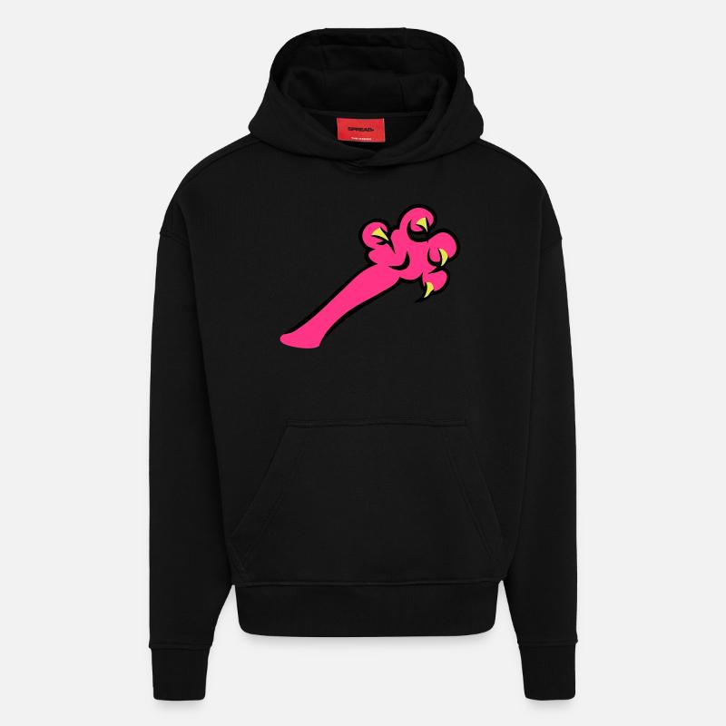 griffes / griffes (3c) - Sweat à capuche bio épais oversize fabriqué en UE - SOLID BLACK