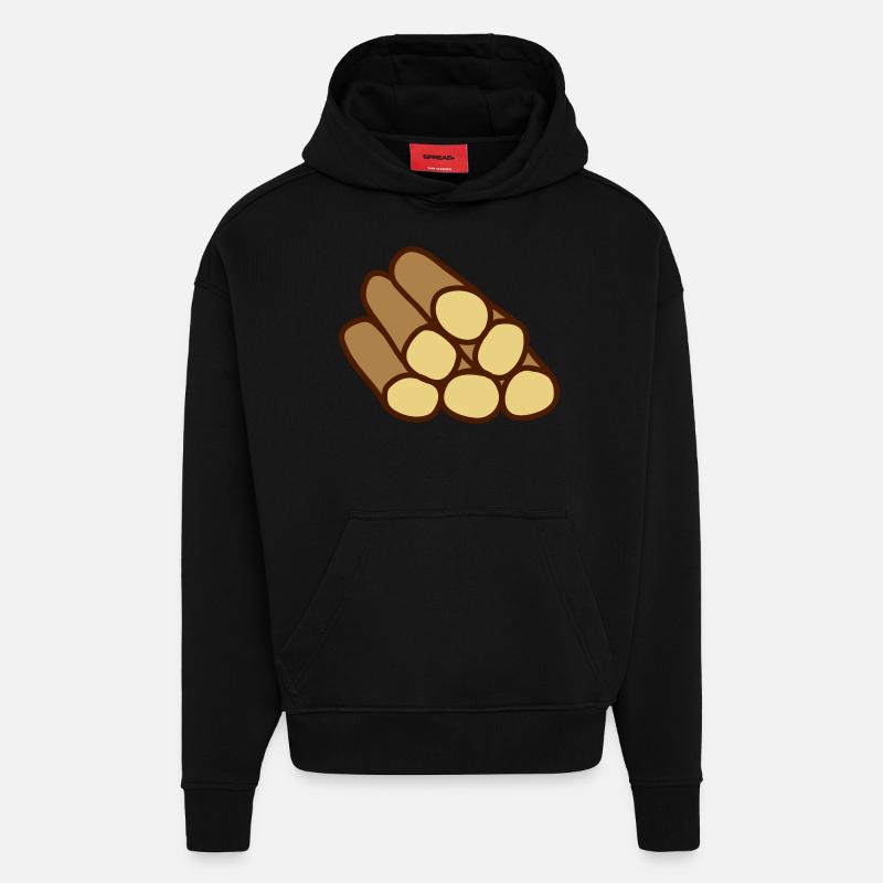 Wood - Sweat à capuche bio épais oversize fabriqué en UE - SOLID BLACK