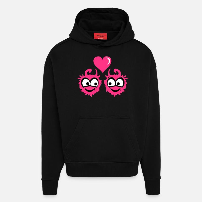 Amour monstre - Sweat à capuche bio épais oversize fabriqué en UE - SOLID BLACK