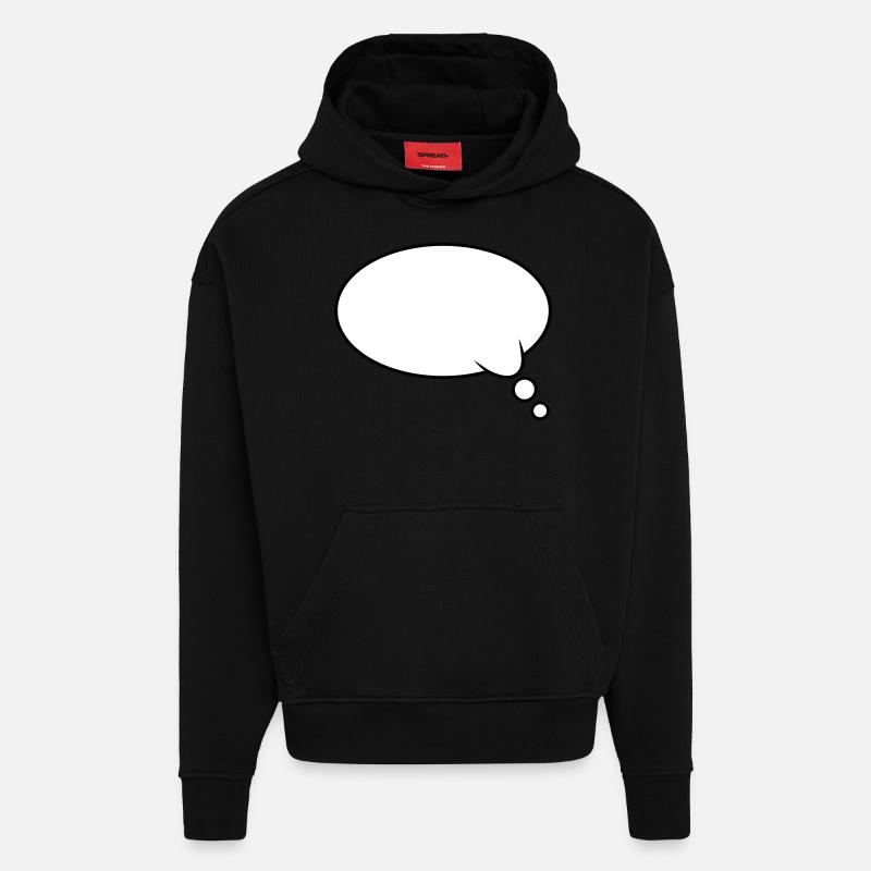 Pensée : Bubble Design - Sweat à capuche bio épais oversize fabriqué en UE - SOLID BLACK