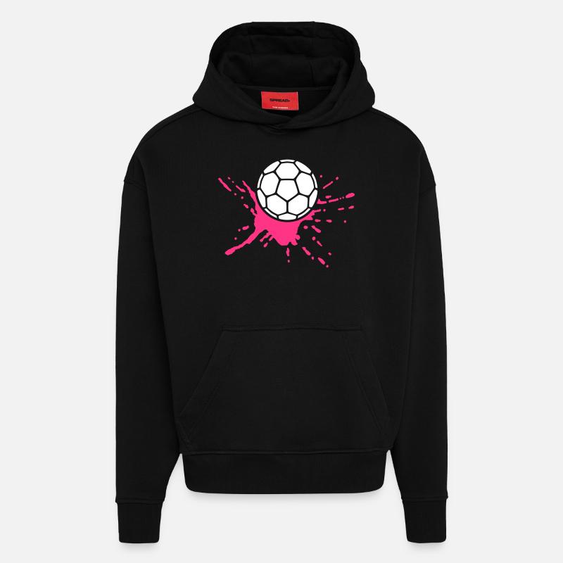 Balle Splash - Sweat à capuche bio épais oversize fabriqué en UE - SOLID BLACK