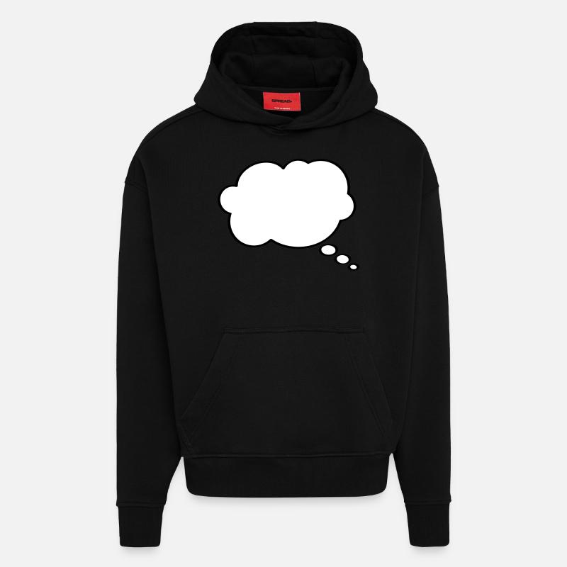 Thought Bubble - Sweat à capuche bio épais oversize fabriqué en UE - SOLID BLACK