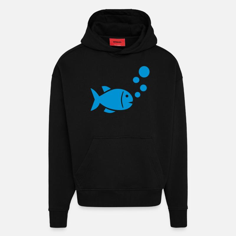 Fisch - Hoodie- made by SPREAD  - SOLID BLACK