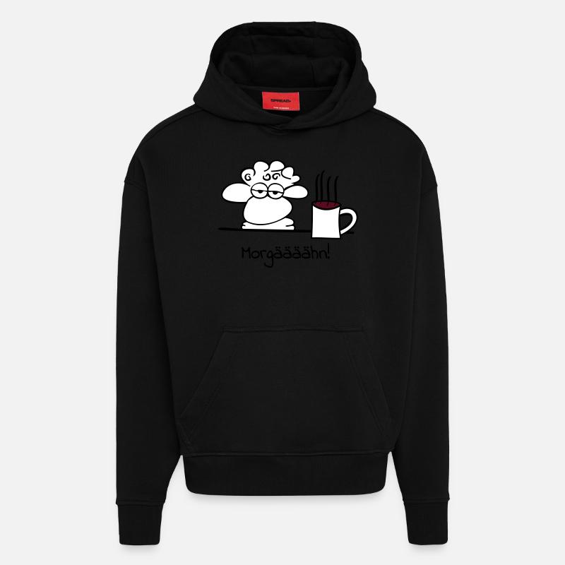 mouton endormi - Sweat à capuche bio épais oversize fabriqué en UE - SOLID BLACK