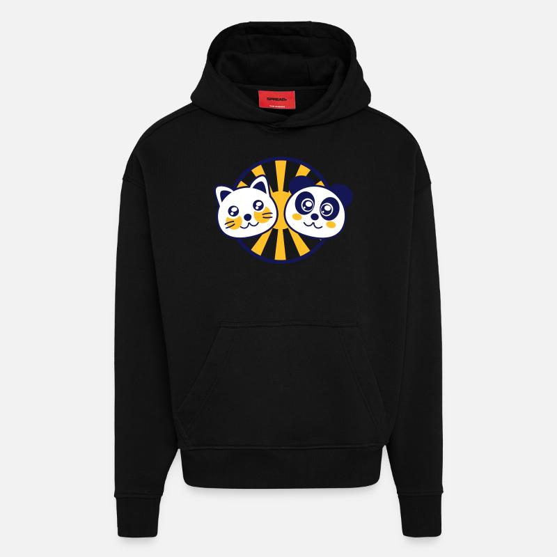 Chaton&Chtiopanda - Sweat à capuche bio épais oversize fabriqué en UE - SOLID BLACK