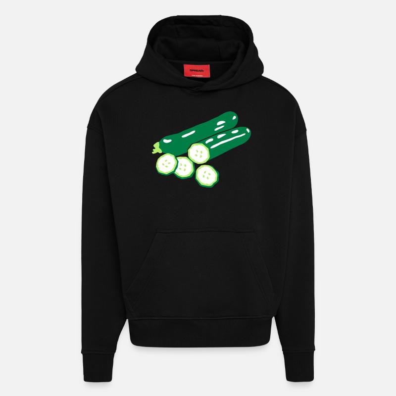 courgettes g1 - Sweat à capuche bio épais oversize fabriqué en UE - SOLID BLACK