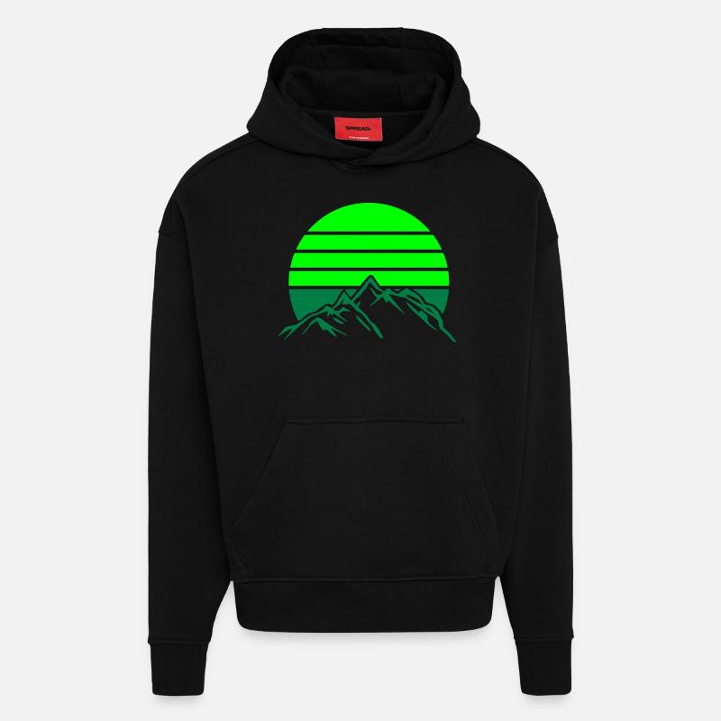 berge gebirge mountains - Hoodie- made by SPREAD - SOLID BLACK