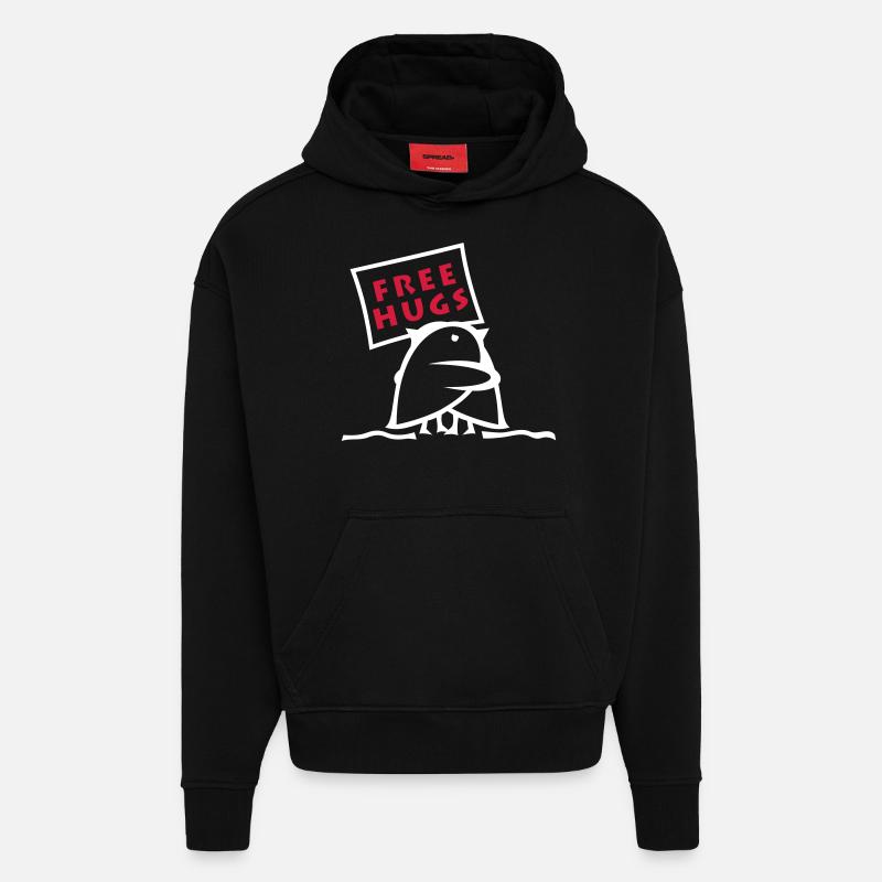 TWEETLERCOOLS - ÉTREINTES LIBRES - Sweat à capuche bio épais oversize fabriqué en UE - SOLID BLACK