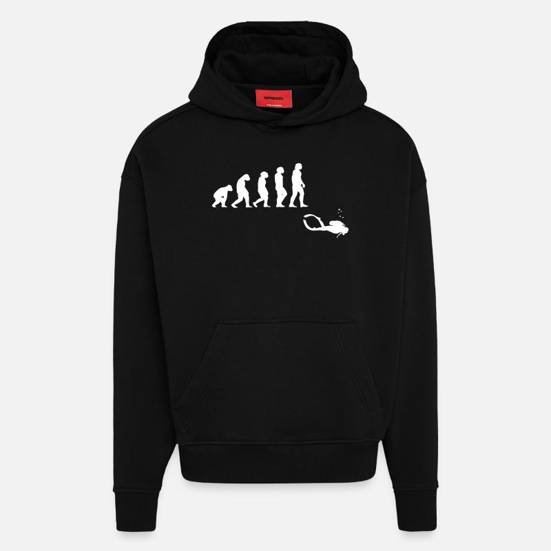 Evolution Tauchen mit Gerät - Hoodie- made by SPREAD  - SOLID BLACK