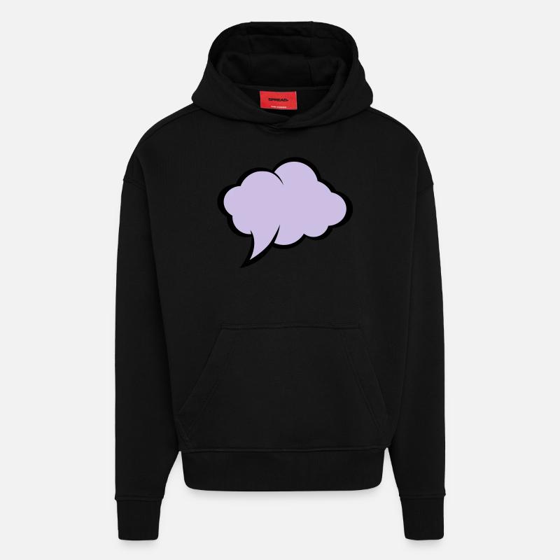 Comic speech bubble - Hoodie- made by SPREAD  - SOLID BLACK