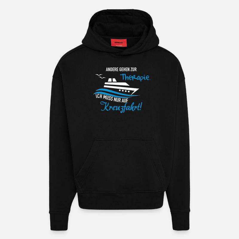 Therapie Kreuzfahrt - Hoodie- made by SPREAD  - SOLID BLACK