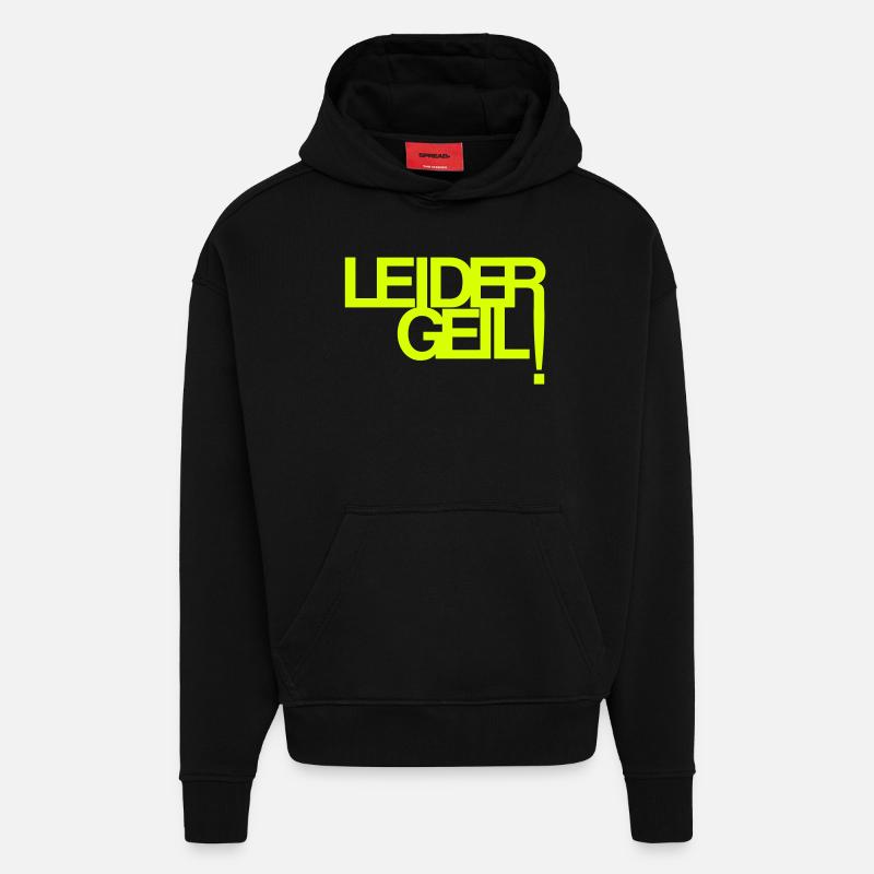 Malheureusement Geil - Sweat à capuche bio épais oversize fabriqué en UE - SOLID BLACK