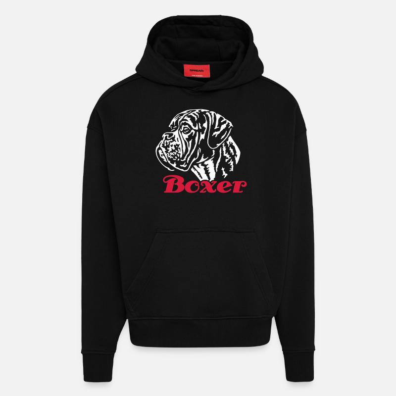 588 Boxer - Sweat à capuche bio épais oversize fabriqué en UE - SOLID BLACK