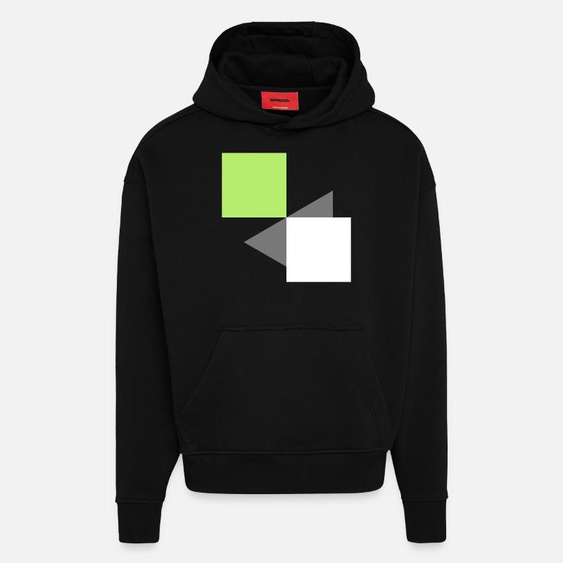 Abstrakte Quadrate - Hoodie- made by SPREAD  - SOLID BLACK