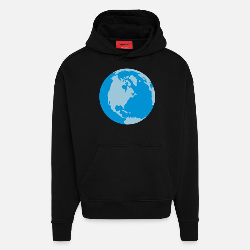 Weltkugel - Hoodie- made by SPREAD  - SOLID BLACK