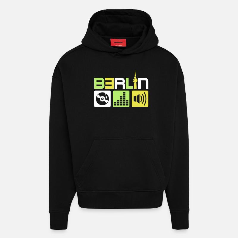 Berlin Musik - Hoodie- made by SPREAD  - SOLID BLACK