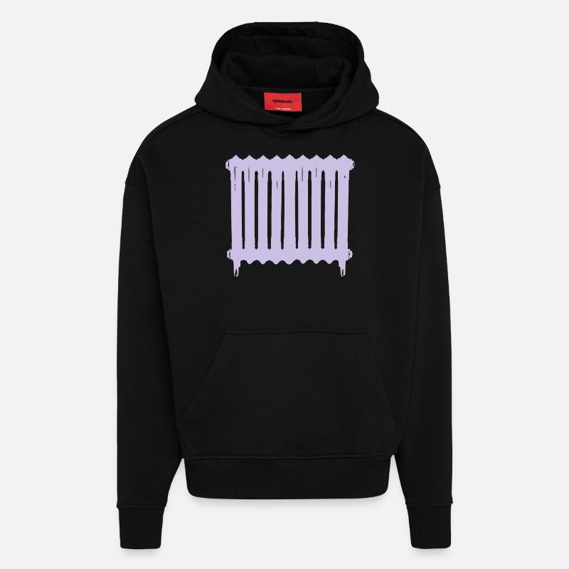 radiateur - Sweat à capuche bio épais oversize fabriqué en UE - SOLID BLACK