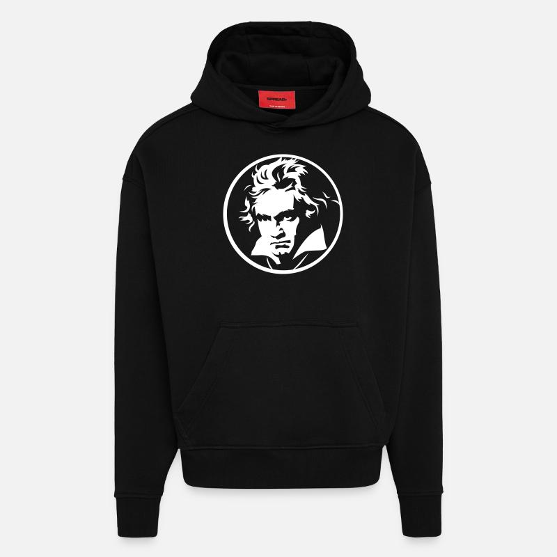 Roll over Beethoven (negative) - Hoodie- made by SPREAD  - SOLID BLACK