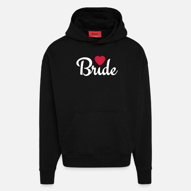 bride with heart 2c - Hoodie- made by SPREAD  - SOLID BLACK