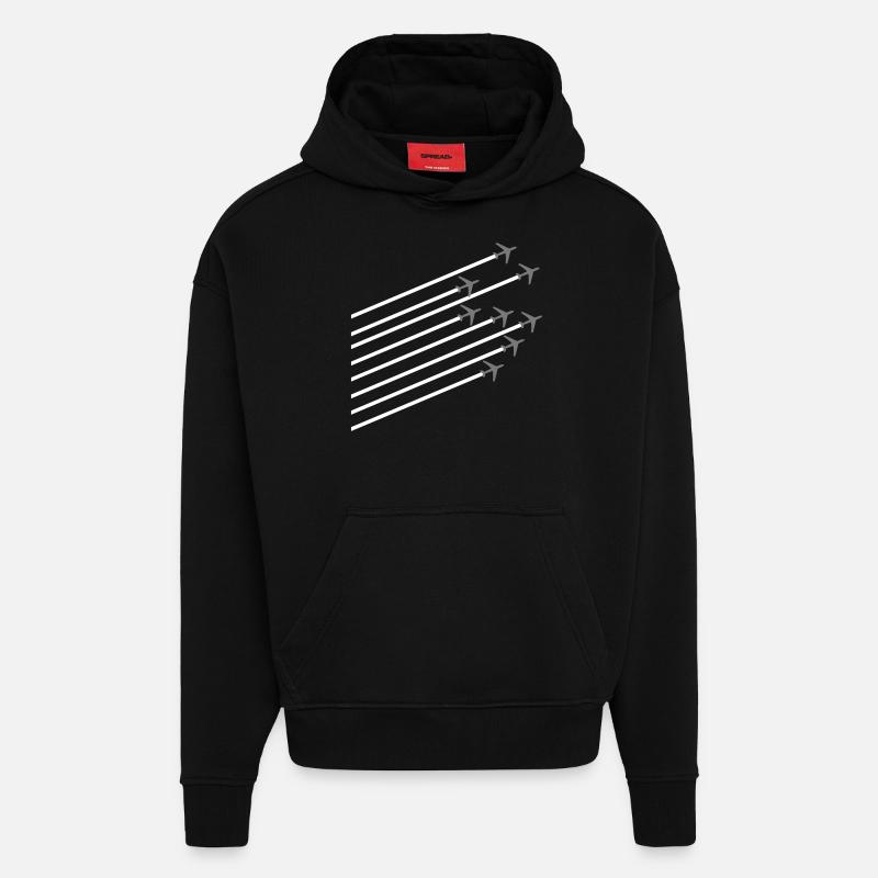 Avion - Sweat à capuche bio épais oversize fabriqué en UE - SOLID BLACK