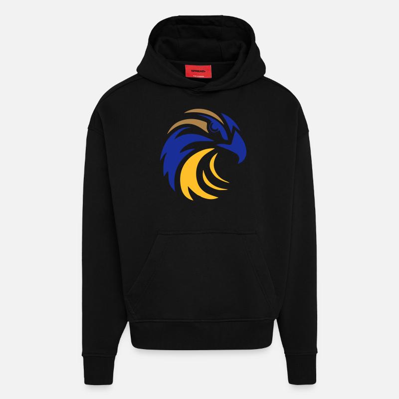 Eagle head Eagle - Hoodie- made by SPREAD  - SOLID BLACK
