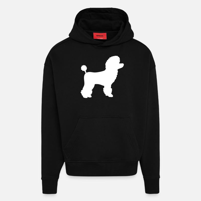 cadeau caniche - Sweat à capuche bio épais oversize fabriqué en UE - SOLID BLACK