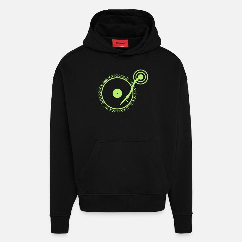 Turn Table - Hoodie- made by SPREAD  - SOLID BLACK