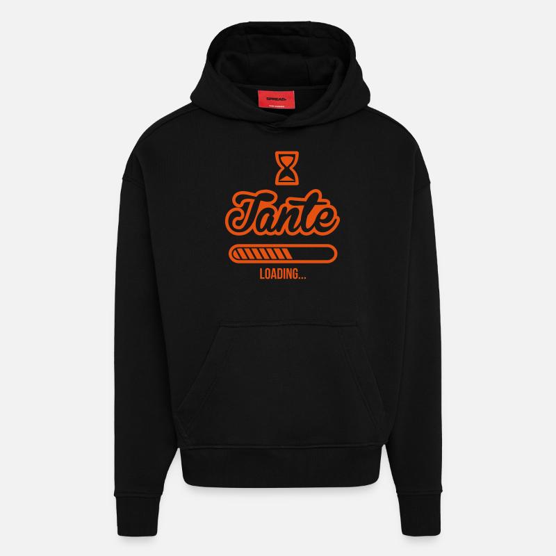 Tante loading - Sweat à capuche bio épais oversize fabriqué en UE - SOLID BLACK