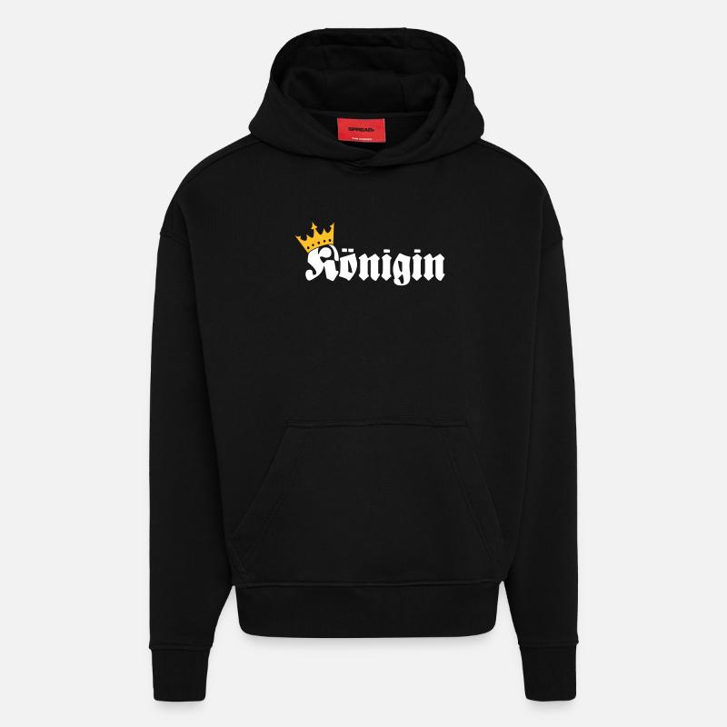 Königin - Sweat à capuche bio épais oversize fabriqué en UE - SOLID BLACK