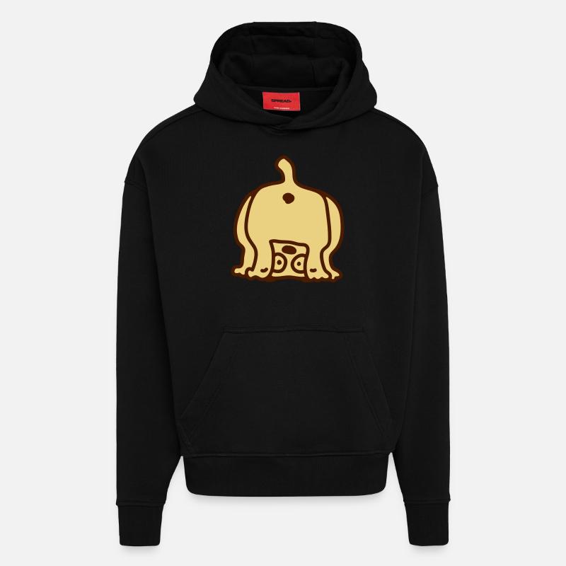 Chien de derrière - Sweat à capuche bio épais oversize fabriqué en UE - SOLID BLACK