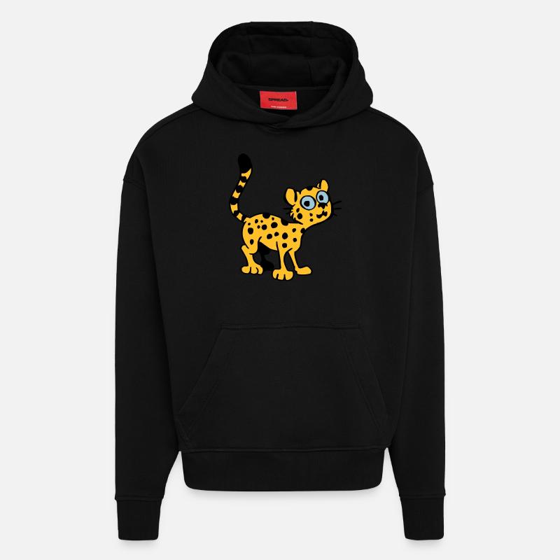 Bébé Léopard - Sweat à capuche bio épais oversize fabriqué en UE - SOLID BLACK