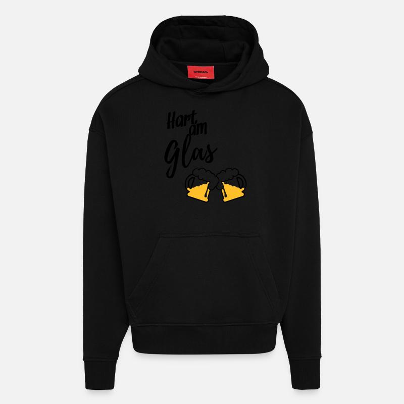 Hart am Glas - Hoodie- made by SPREAD  - SOLID BLACK